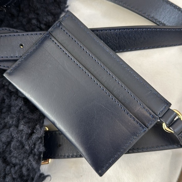 Tory Burch New Shearling Textured Patent Leather & Mini Wallet - Picture 12 of 16